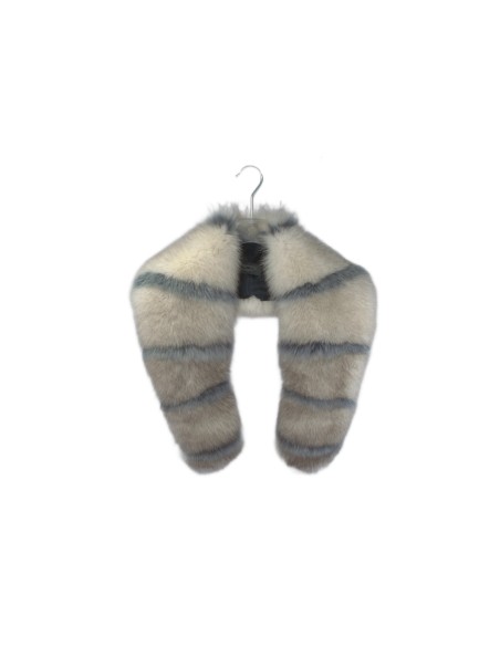 Luxusní límec z lišky - šedomodrý