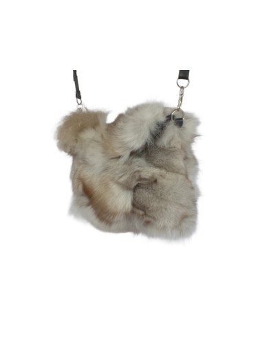 Šedo-bíla kožešinová kabelka